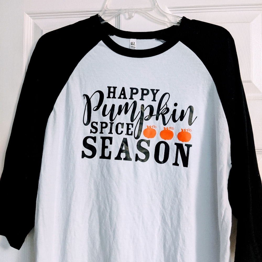 Happy Pumpkin Spice Season Jersey 3/4 Sleeves Tee Shirt